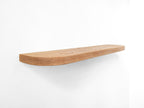 Thick Mahogany Floating Shelf with Rounded Corners and Grommet Hole
