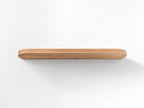 Thick Mahogany Floating Shelf with Rounded Corners and Grommet Hole