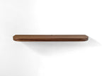 Thick Mahogany Floating Shelf with Rounded Corners and Grommet Hole