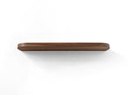 Thick Mahogany Floating Shelf with Rounded Corners and Grommet Hole