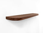 Thick Mahogany Floating Shelf with Rounded Corners and Grommet Hole