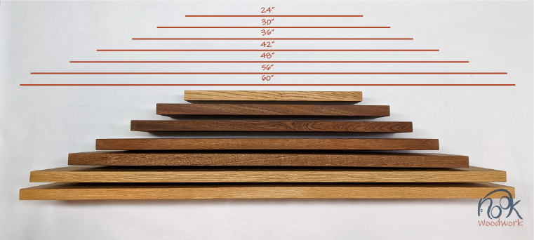 Thick Oak Floating Shelf with Grommet Hole