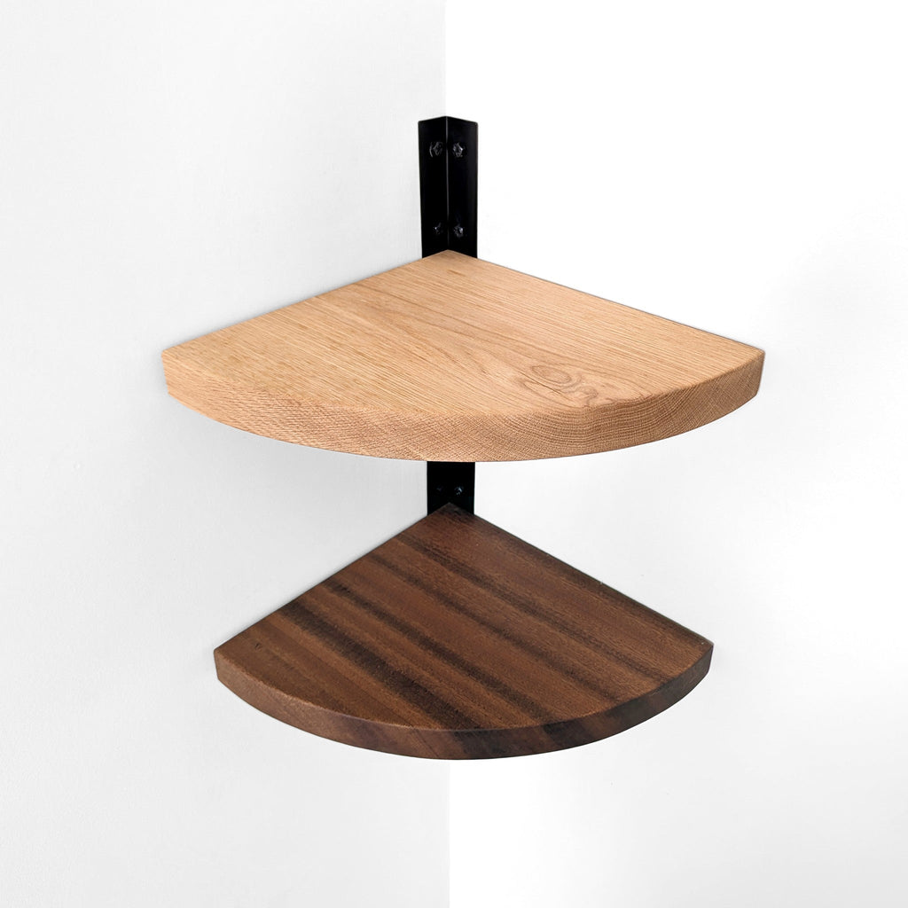Corner Shelf with Visible Bracket