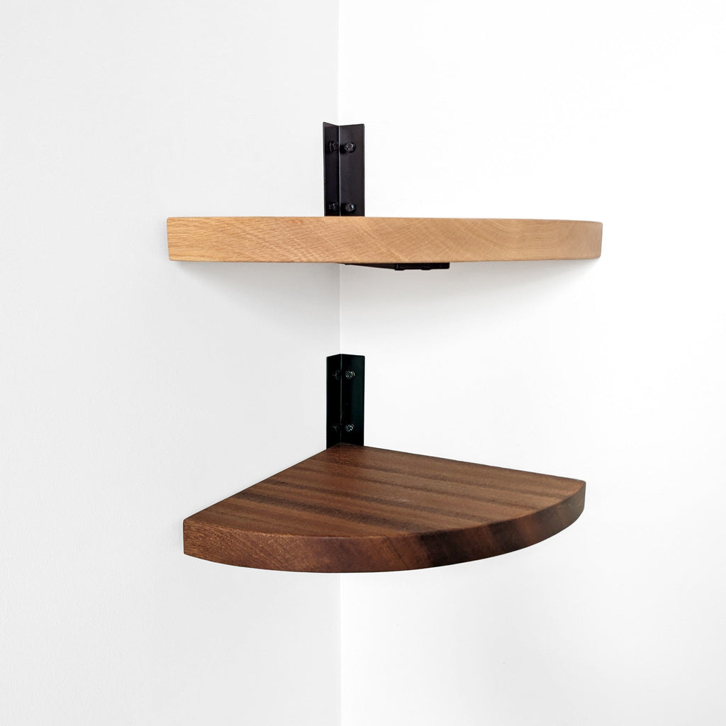 Corner Shelf with Visible Bracket