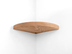 Floating Corner Shelf with Cord Hole in Mahogany