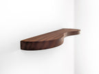 Double Curve Thick Oak Floating Shelf