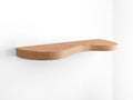 Double Curve Thick Oak Floating Shelf
