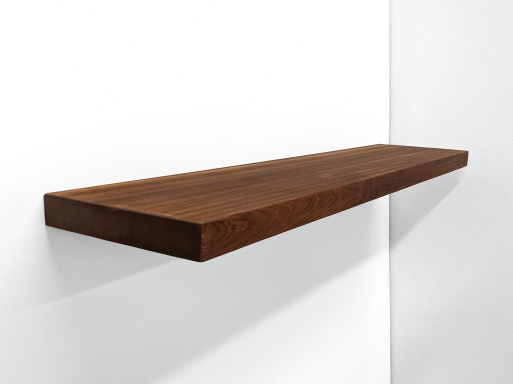 Thick Mahogany Floating Shelf in 12" to 84" lengths
