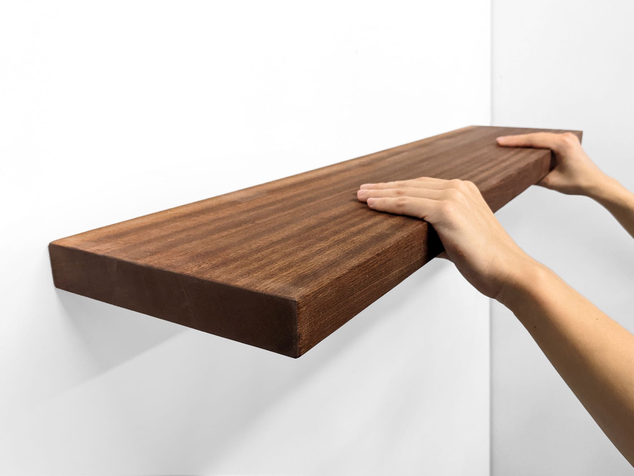 Thick Oak Floating Shelf in 12" to 84" lengths