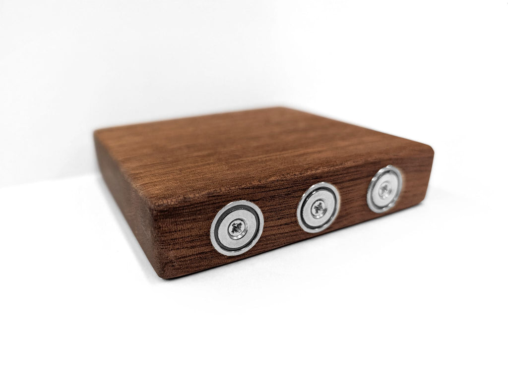 Magnetic Square Shelf in Mahogany