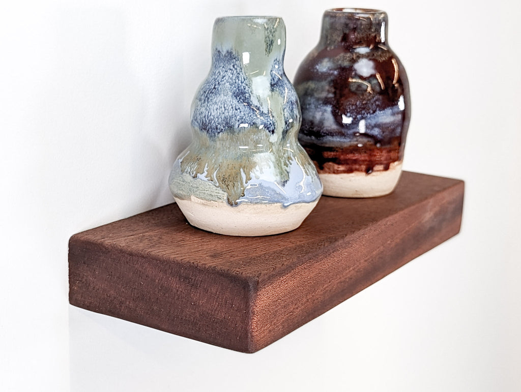Thick Mahogany Floating Shelf in 6" to 10" lengths