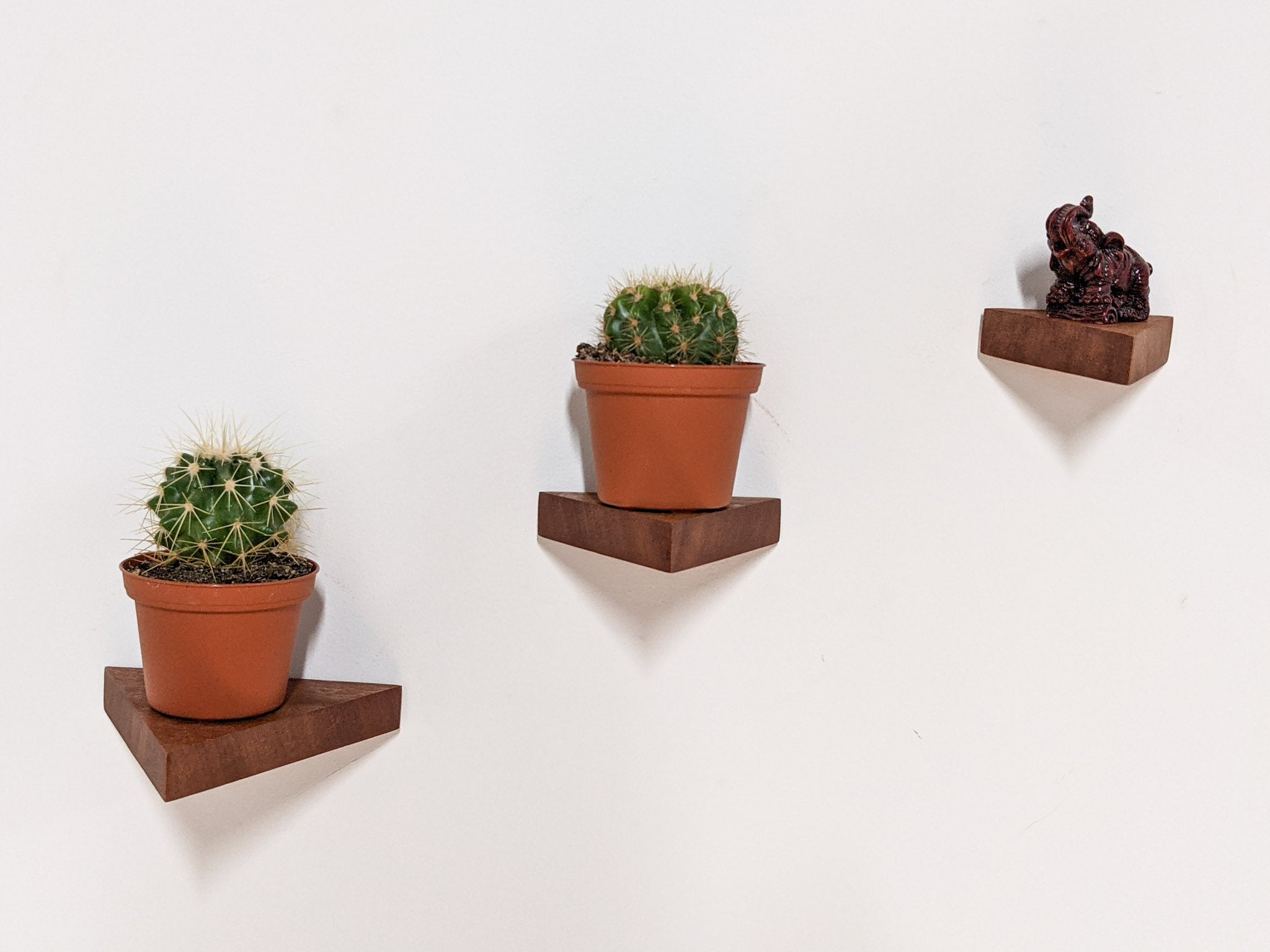 Small Triangle Display Shelf in Mahogany