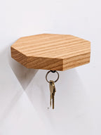 Mahogany Octagon Shelf with Key Hooks