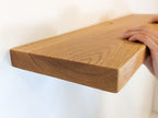 Thick Mahogany Floating Shelf with Grommet Hole