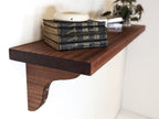 Solid Wood Shelf with Mahogany Brackets