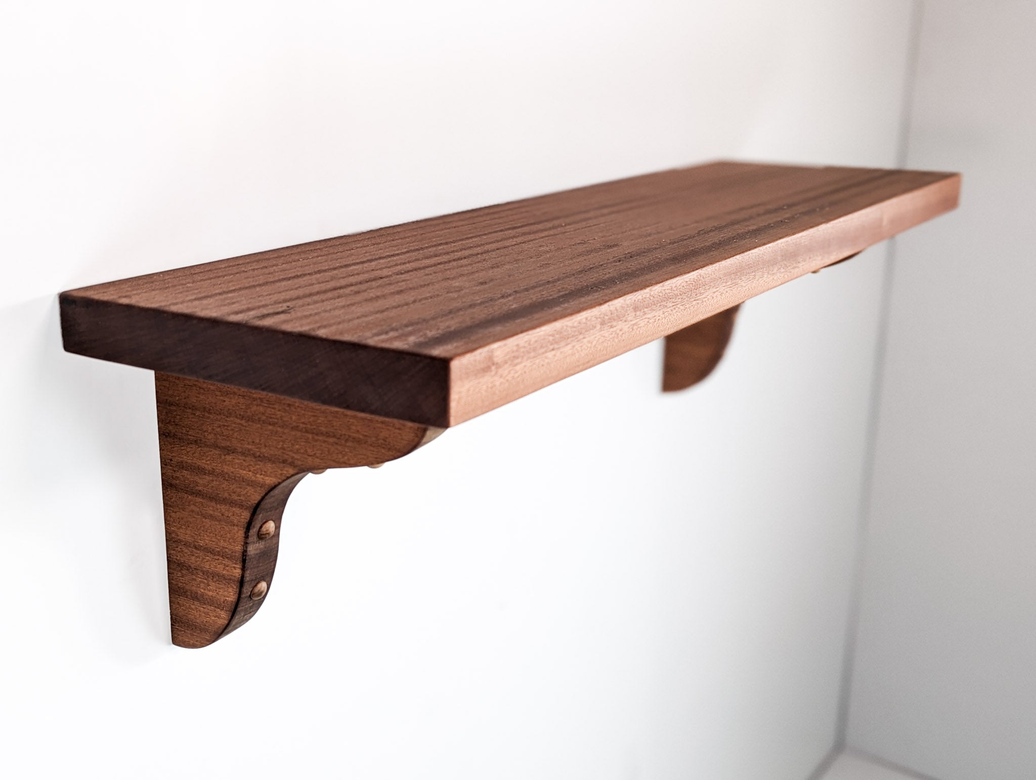 Solid Wood Shelf with Oak Brackets