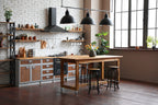 Thick Oak Shelf with Black Steel J Brackets