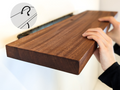 Thick Mahogany Floating Shelf with Grommet Hole