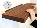 Thick Mahogany Floating Shelf with Grommet Hole