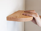 Thin Oak Floating Shelf with Rounded Corners