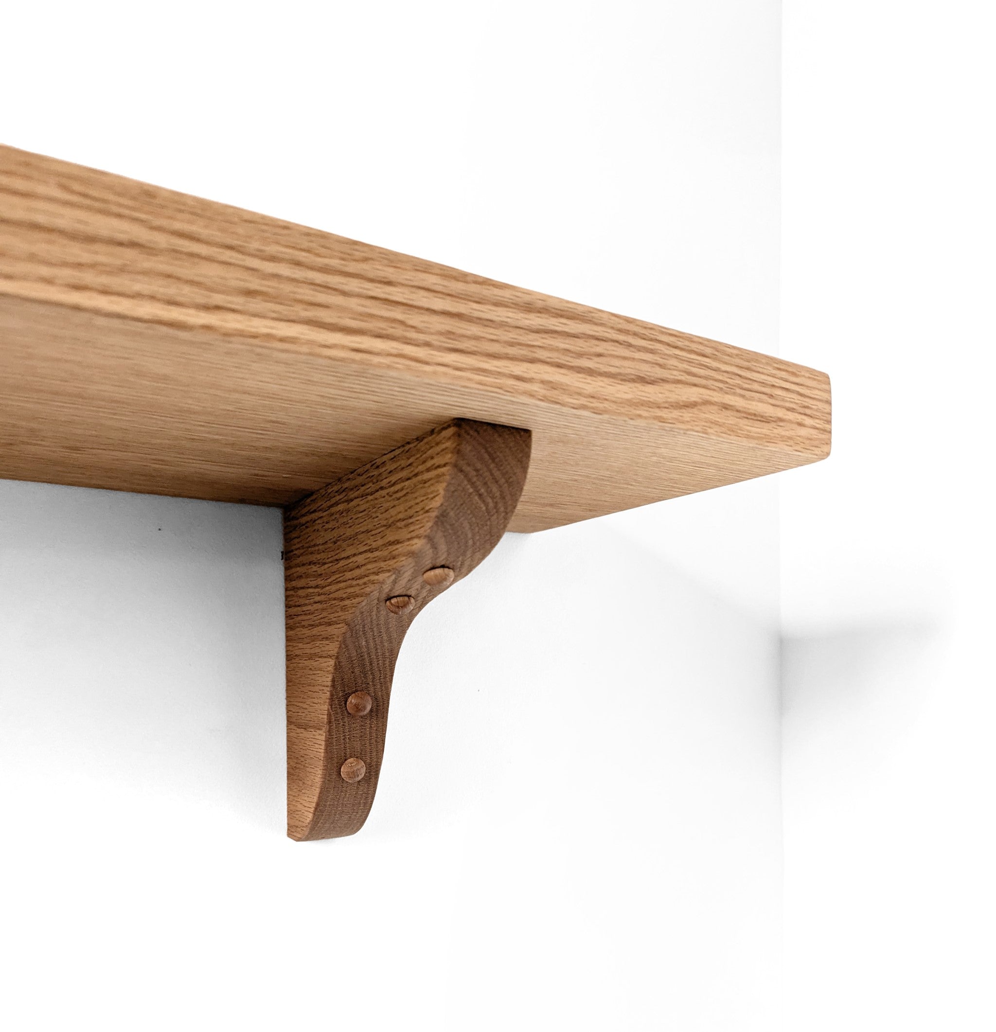 Solid Wood Shelf with Oak Brackets