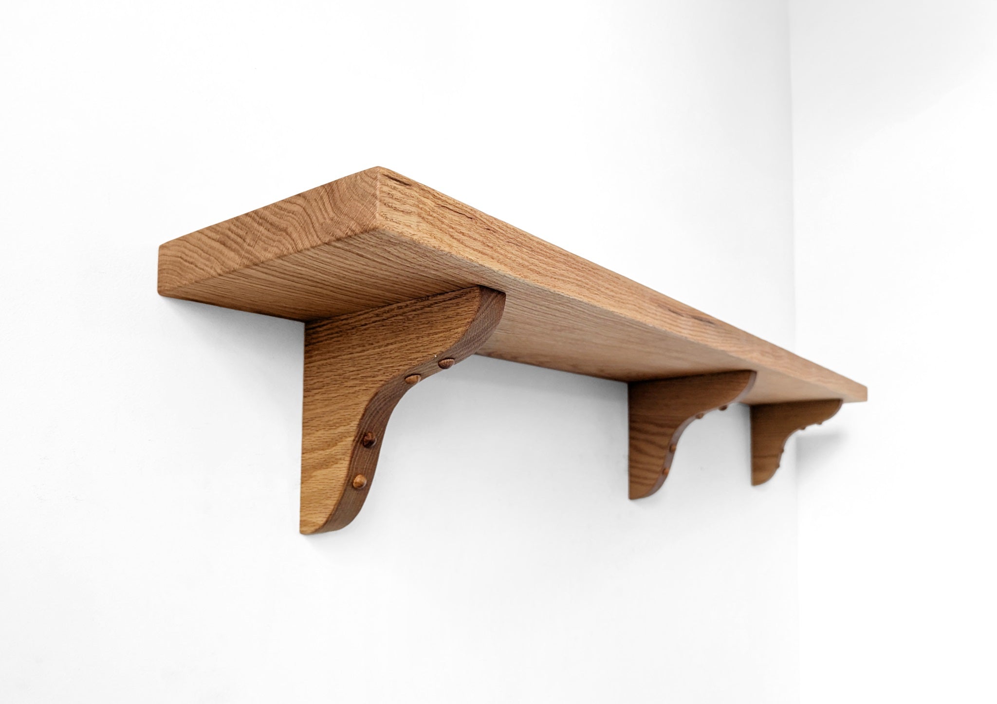 Solid Wood Shelf with Oak Brackets