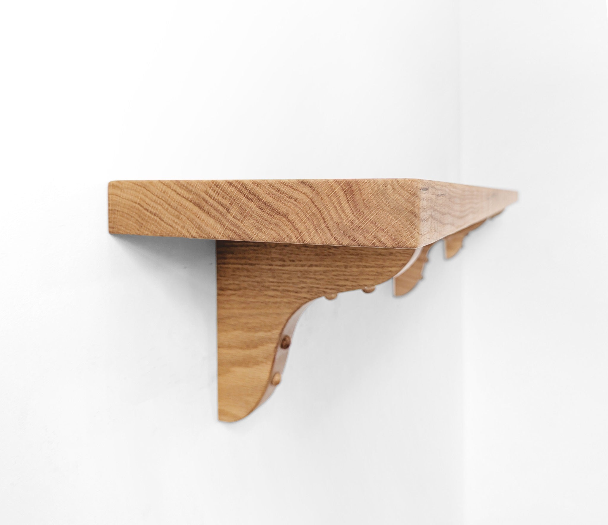 Solid Wood Shelf with Mahogany Brackets