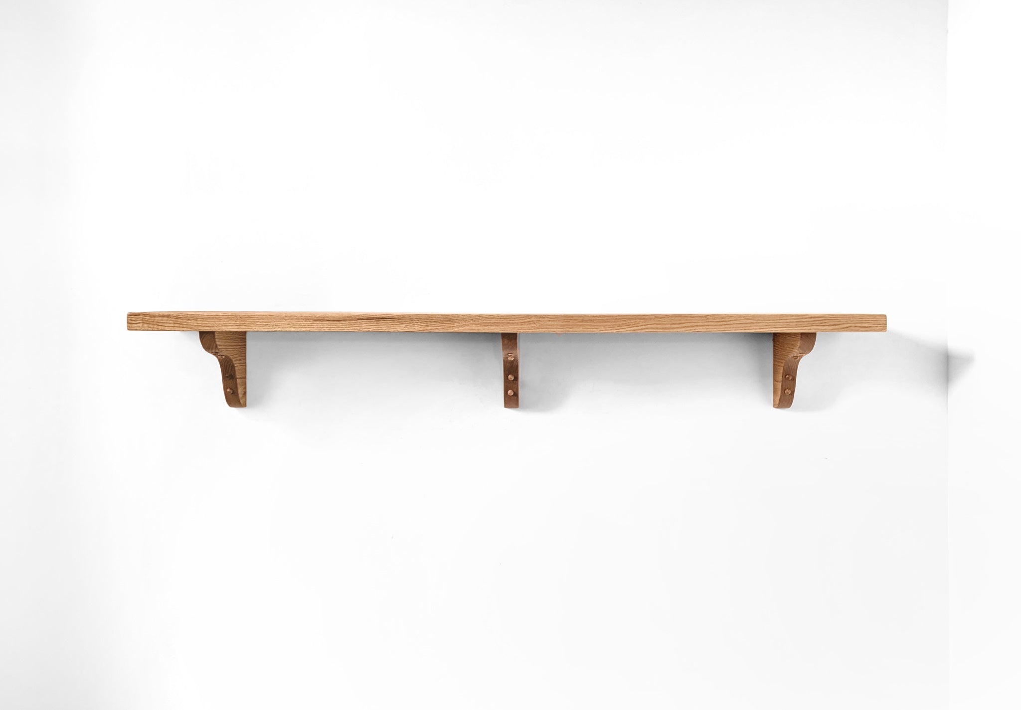 Solid Wood Shelf with Mahogany Brackets